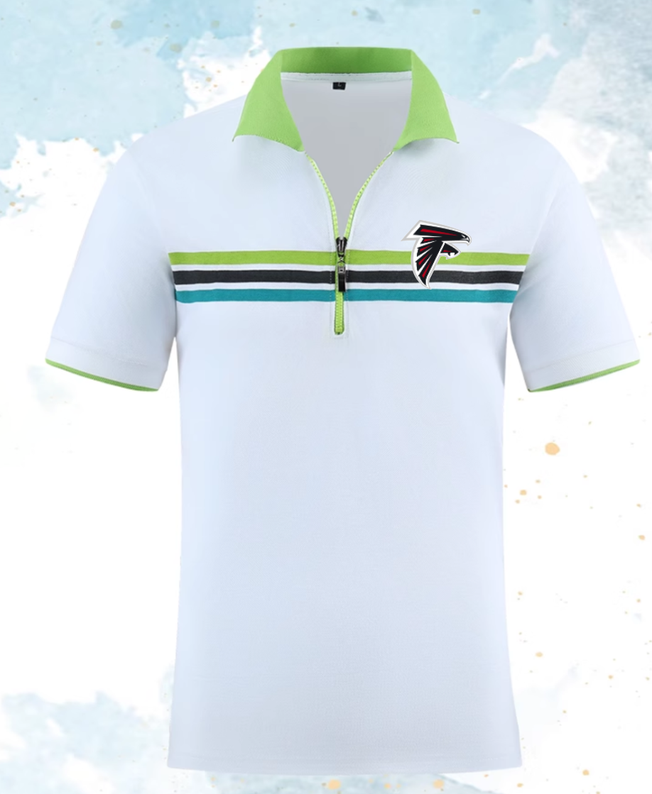 Atlanta Falcons white #14 Men 2025 NFL polo T shirt->nfl t-shirts->Sports Accessory